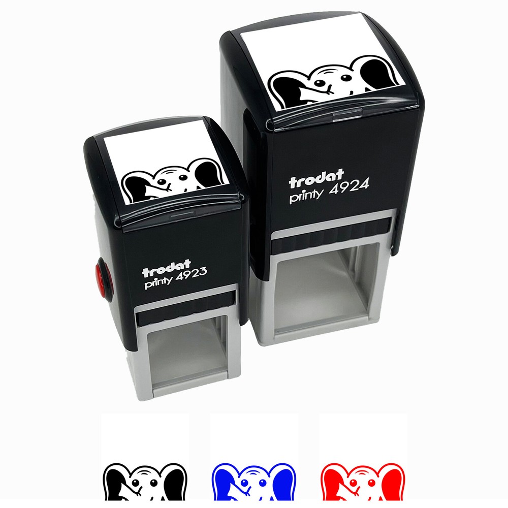 Peeking Elephant Self-Inking Rubber Stamp Ink Stamper