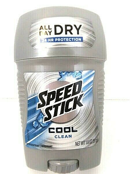 Speed Stick Deodorant Mens 1.8 Oz Solid Cool Clean Scent All Day Dry Lot Of 2