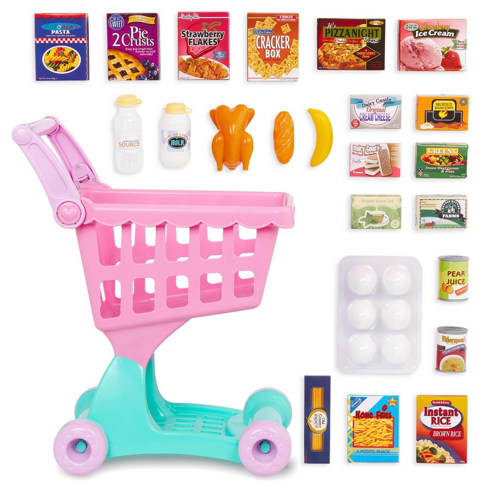 Battat- Play Circle- Shopping Cart – Toy Food – Play Kitchen For Toddlers- Pr...
