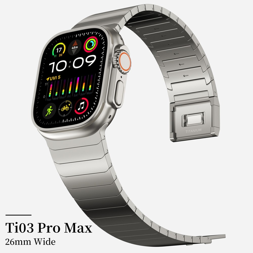 26mm Wide Watch belt Full Titanium Band with Magnetic Clasp for Apple Watch