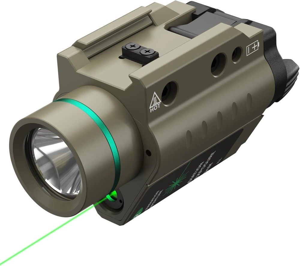 Feyachi Red/Green Laser Flashlight Combo 500 Lumen Tactical Light，Sand