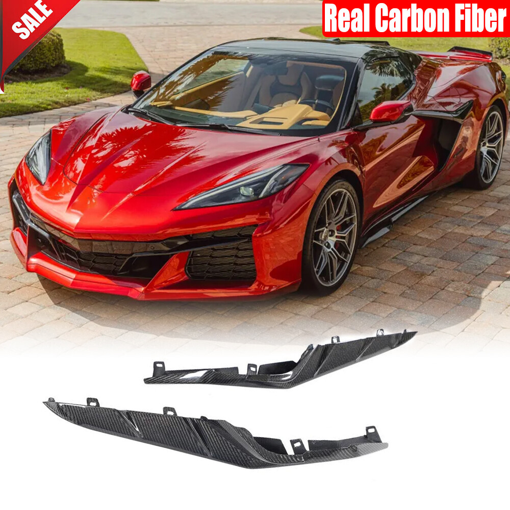 For Chevrolet Corvette C8 Z06 20-24 Real Carbon Front Front Bumper Splitter Vent