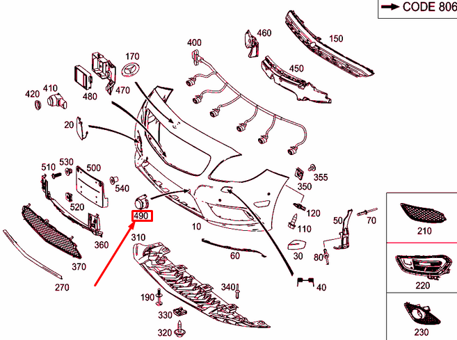 NEW MERCEDES-BENZ CLA C117 FRONT BUMPER COVER MOLDING A2318840074 ORIGINAL