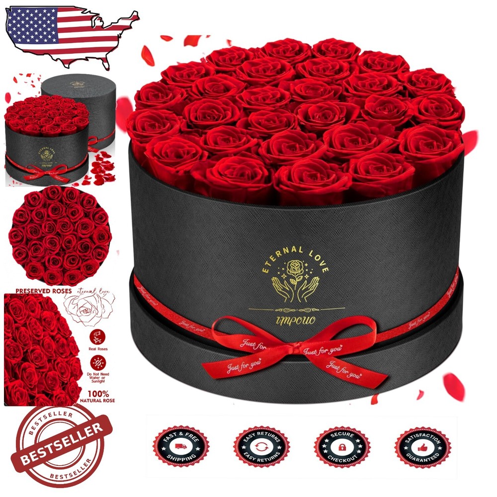Vibrant Preserved Roses Gift Box - Perfect for Birthdays, Anniversaries & More