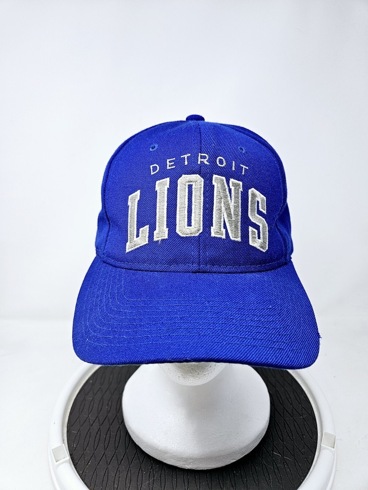 Vintage Detroit Lions Blue Wool Starter Arch Snapback Hat 90s NFL FAST SHIPPING