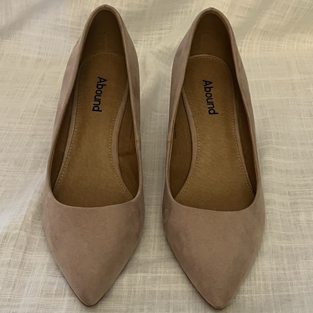 Abound Womens Tan Nude Pump Square Heel Size 9M Comfort Dress Shoes