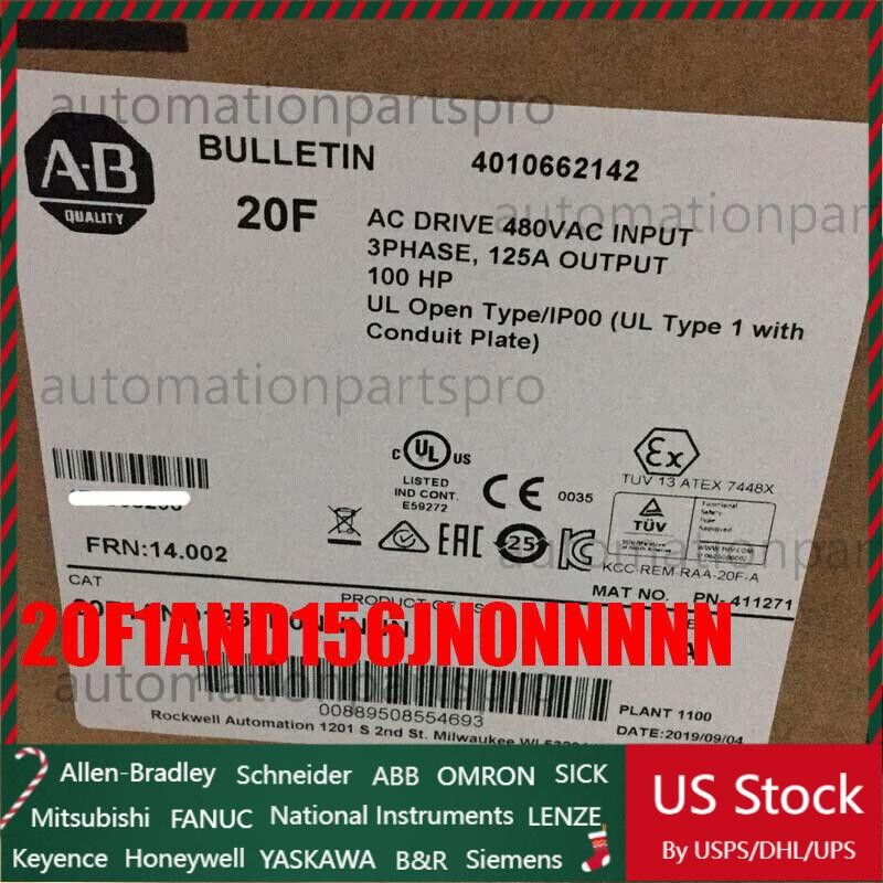 Allen Bradley 20F1AND156JN0NNNNN PowerFlex Air Cooled 753 AC Drive US Stock