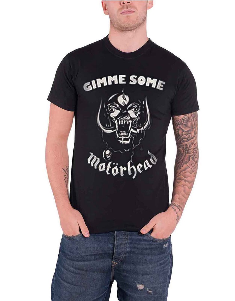 Motorhead Gimme Some Classic Warpig Band Logo Official Mens Black Tee