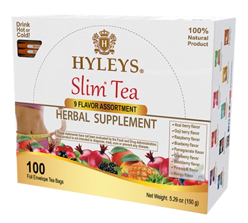Hyleys Slim Tea 9 Flavor Assortment with Green Tea & Senna - Herbal Weight Loss