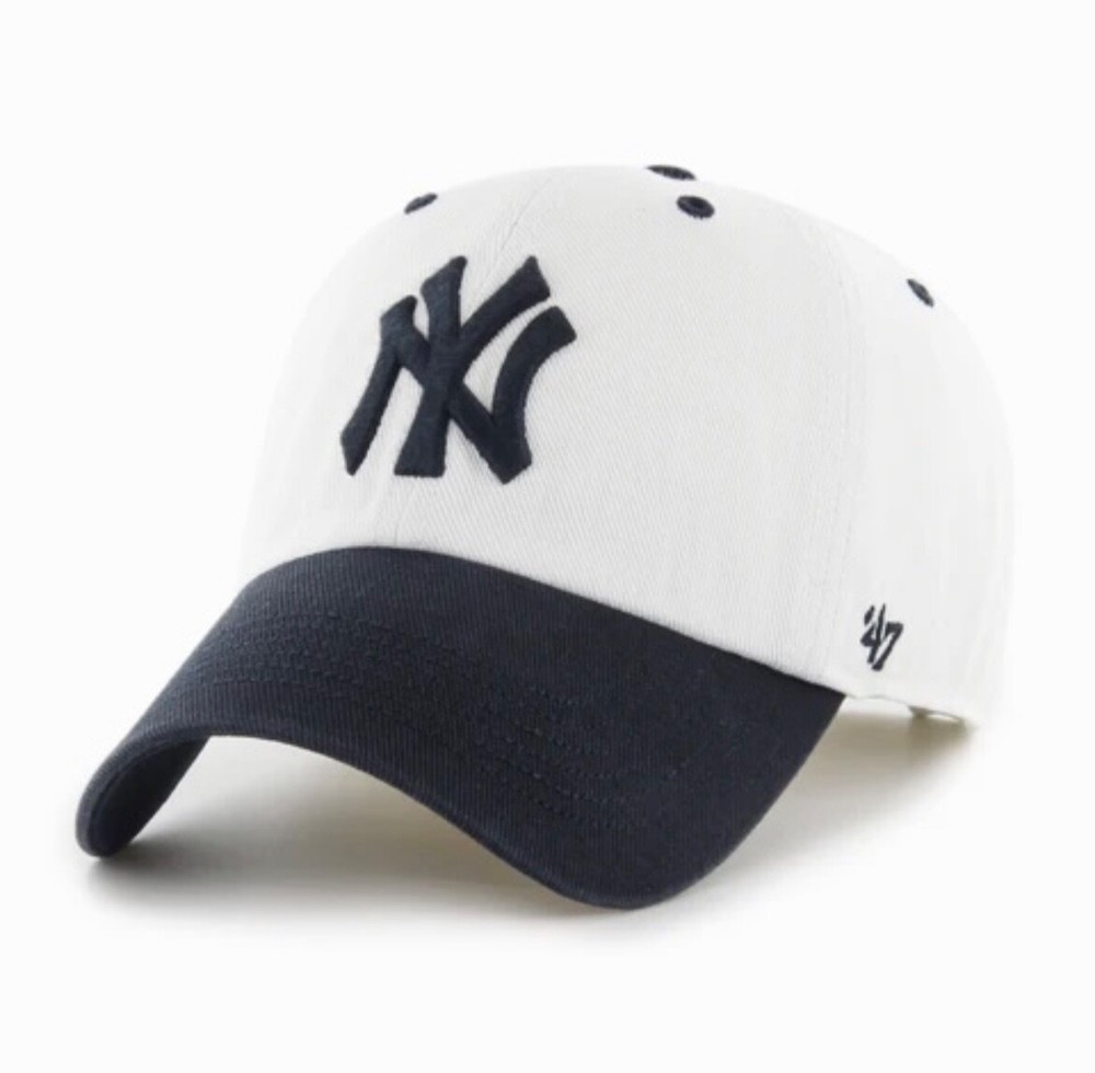 New '47 Brand New York Yankees Cooperstown Double Header Clean Up Cap - White OS