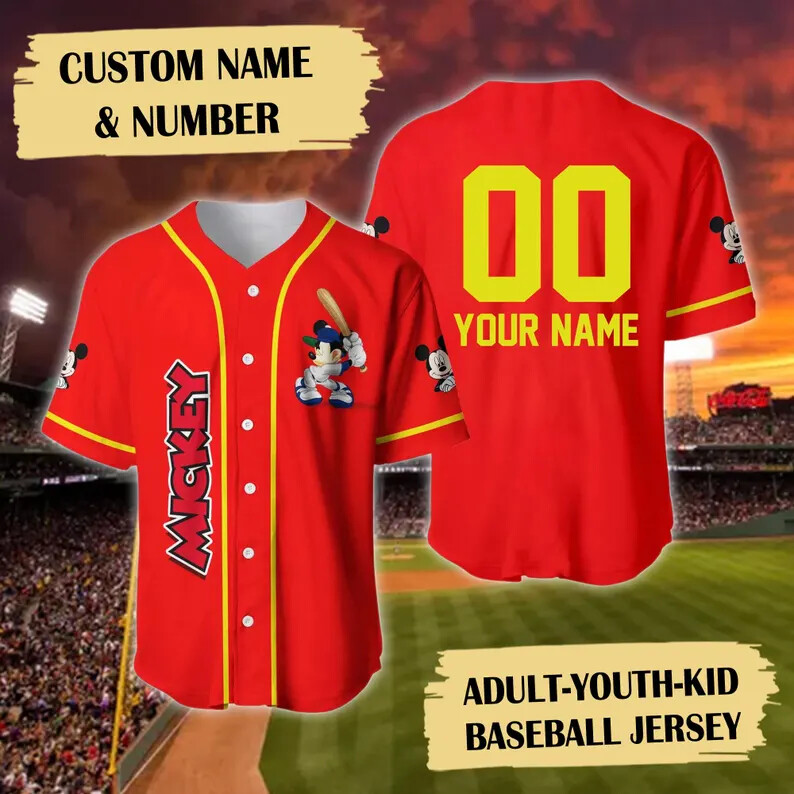 Custom Mouse 3D Baseball Jersey Shirt MOTHER DAY GIFT US SIZE ALL OVER PRINT