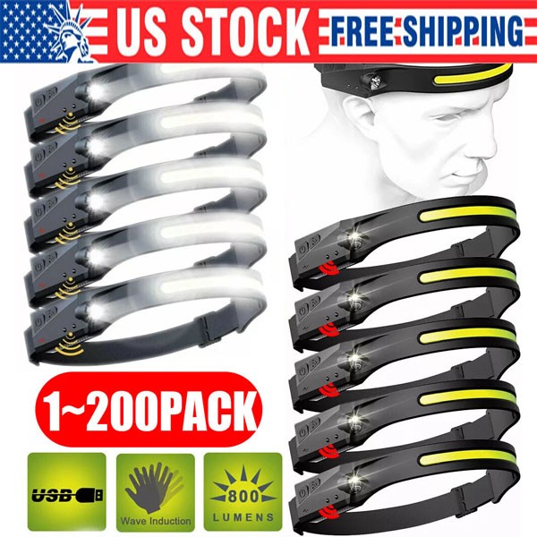 USB Rechargeable COB LED Headlamp with Adjustable Headband for Work and Outdoor Activities