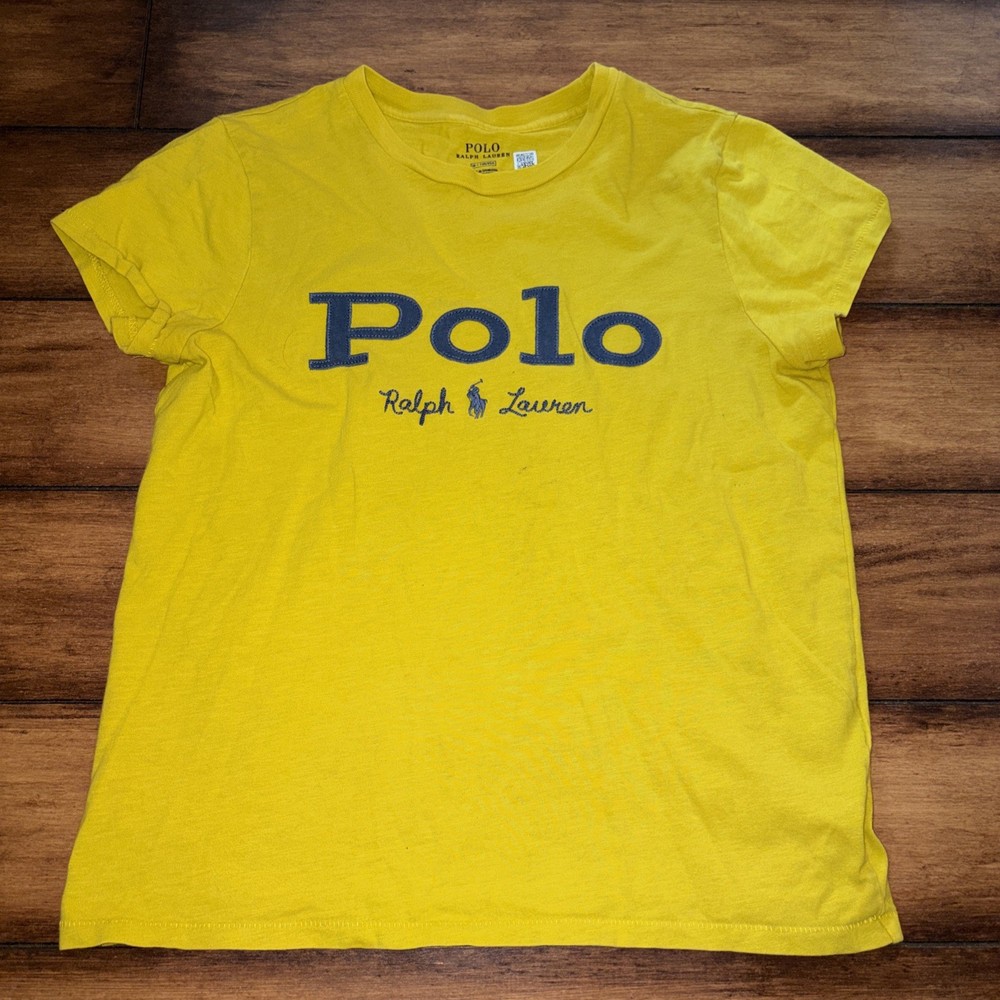 Polo Ralph Lauren Women's Blue T-Shirt Vintage Y2K Logo Tee Size Large Cotton