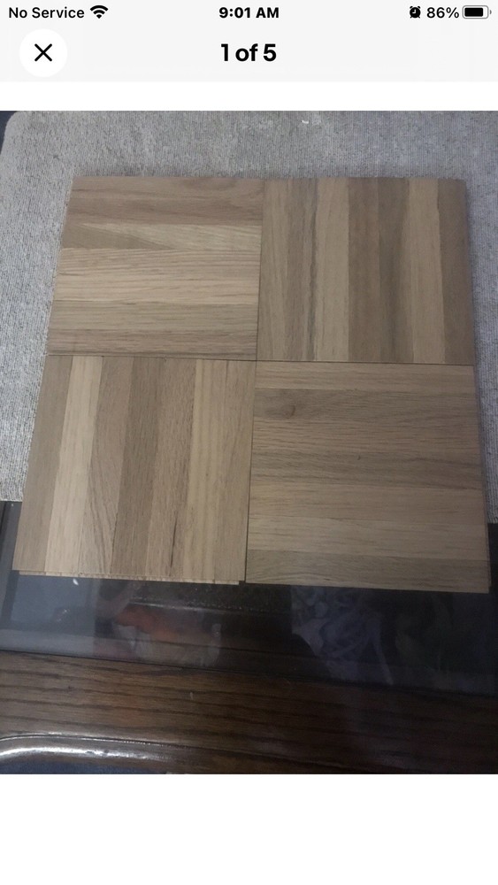 5 Sq Ft Seven Finger Frost White Bruce Oak Parquet 6+6+5/16 Engineered Hardwood Flooring