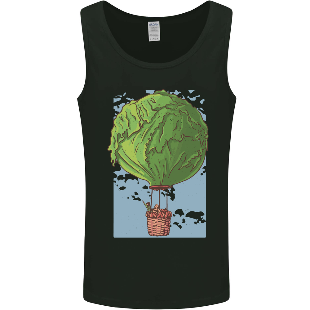 Funny Lettuce Hot Air Balloon Mens Vest Tank Top