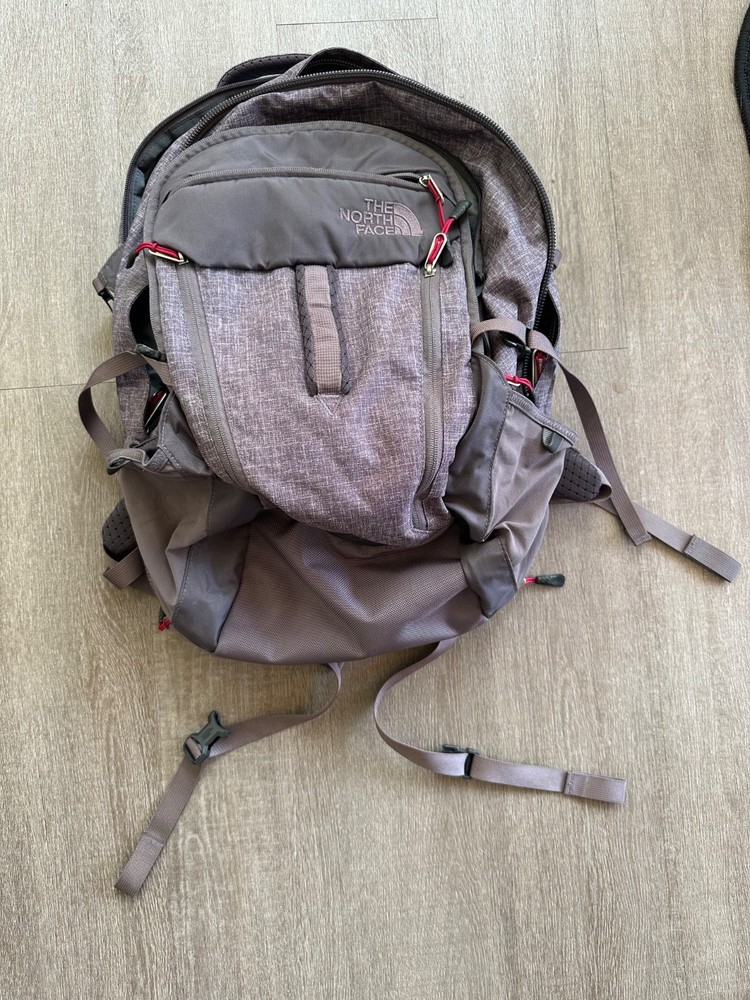 North Face Surge Laptop Commuter Backpack in Grey Purple Preowned
