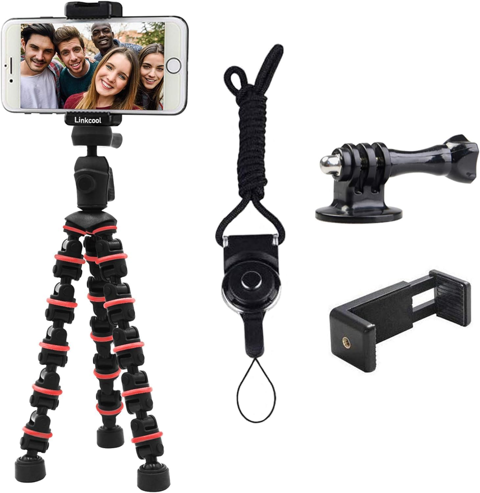 Octopus Tripod with Wireless Remote Phone Holder Mount 360° Rotation Stable New