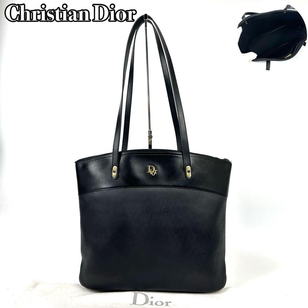 Dior Black Honeycomb Pattern PVC Leather One Shoulder Bag