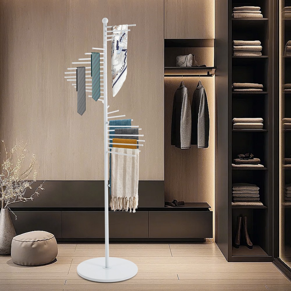 Freestanding 1.7m Metal Spiral Scarf Display Rack for Hijab, Shawl, and Accessory Organization