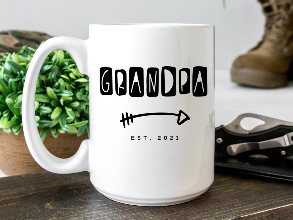Grandpa Est 2021 Coffee Mug Pregnancy Announcement Coffee Mug Custom Gift To