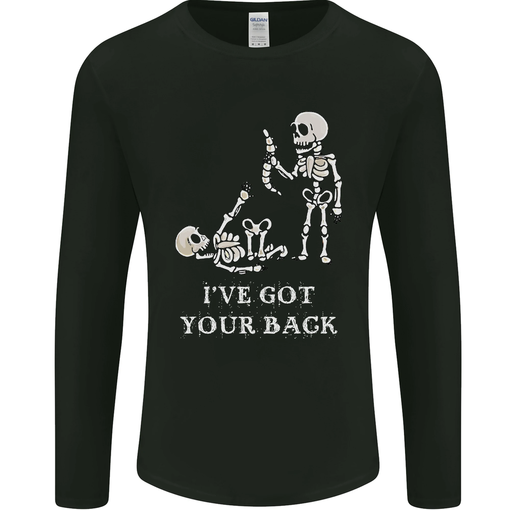 Ive Got Your Back Funny Slogan Skeletons Mens Long Sleeve T-Shirt