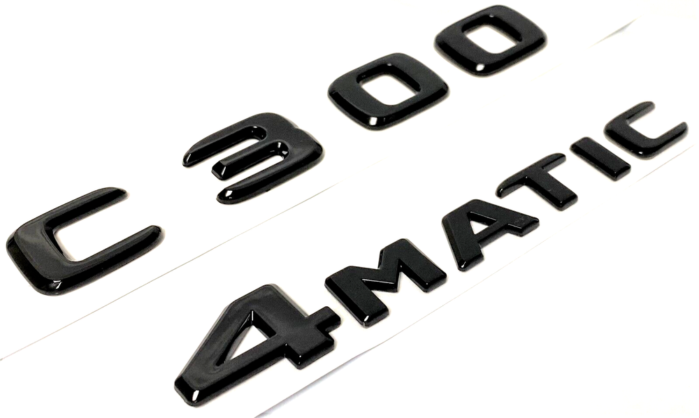 #2 C300+4MATIC BLACK FOR MERCEDES REAR TRUNK EMBLEM BADGE NAMEPLATE DECAL NUMBER
