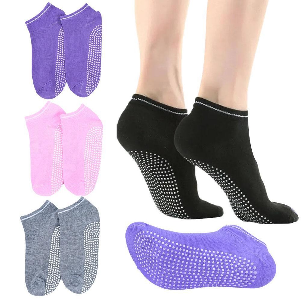 4 Pair Women Non Slip Grip Socks with Grips Sticky for Yoga,Pilates,Barre,H L ξг