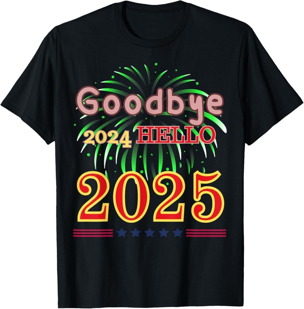 Funny Matching Family New Years Goodbye 2024 Hello 2025 Best Gift T-Shirt-image