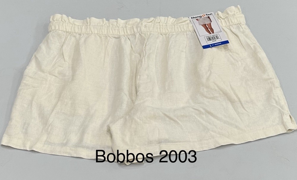 Hang Ten Women's Linen Blend Short, Cream, Size L