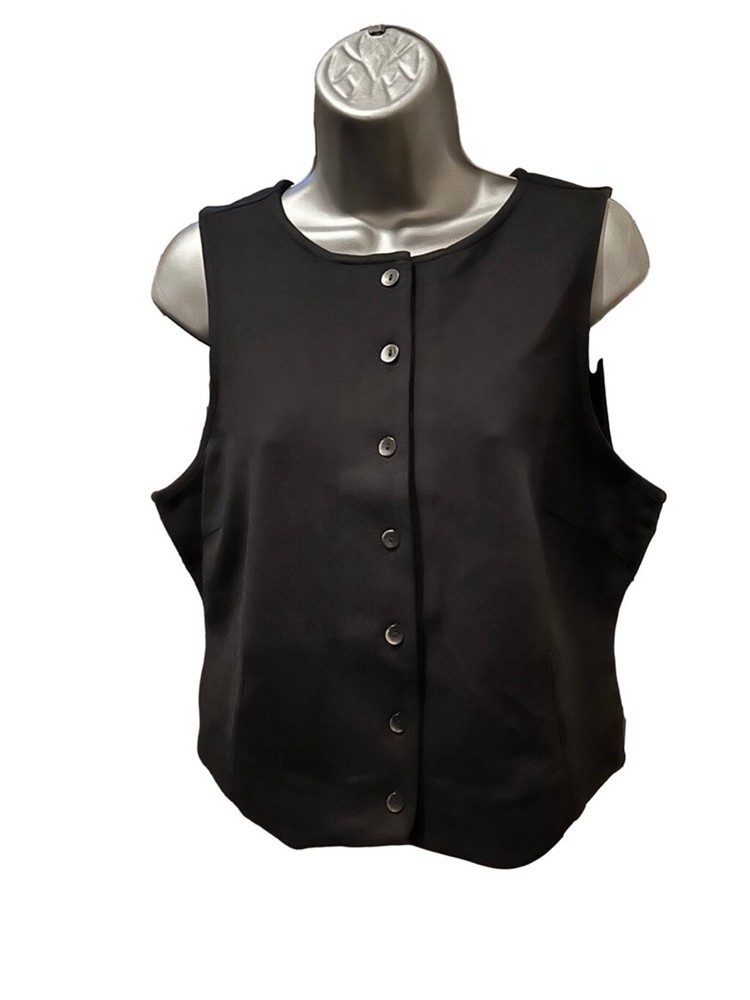 Madewell Cutaway Button-Front Vest in Ponte Black size Large Sold out on site