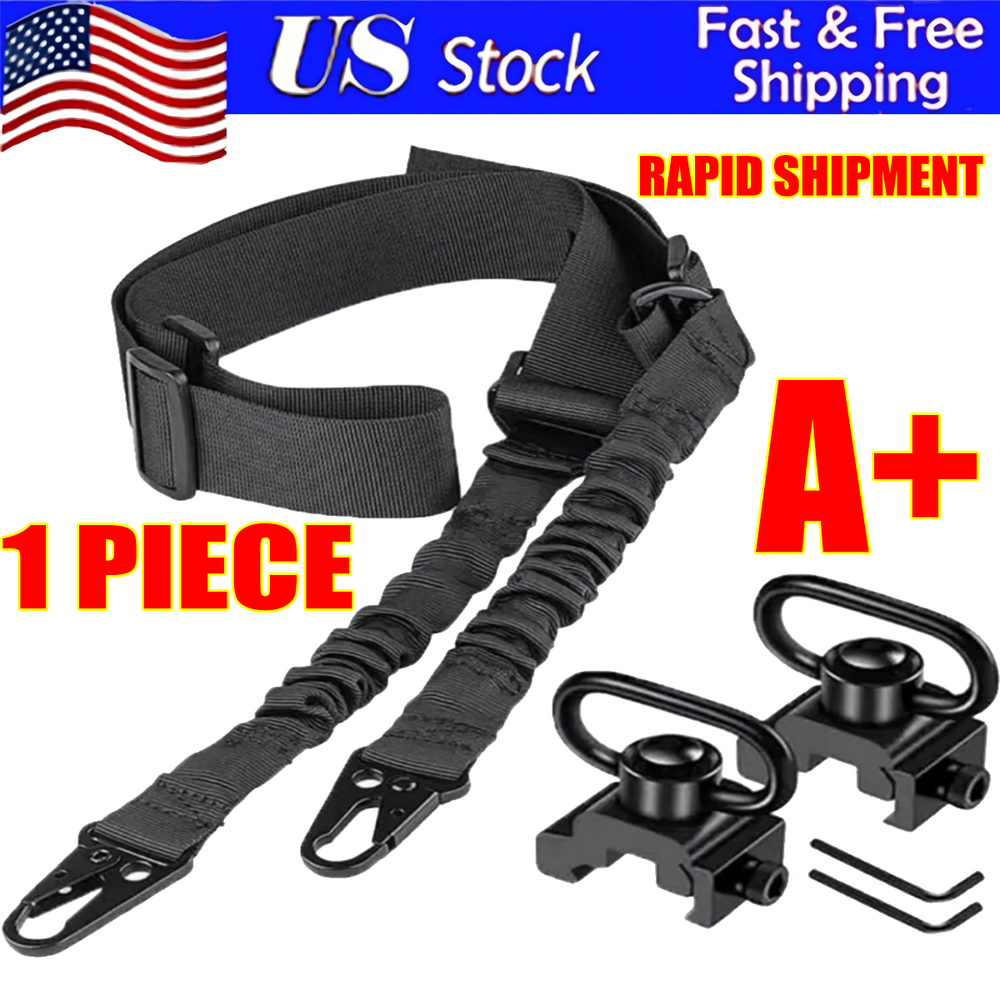 Tactical 2-Point Rifle Sling with M-LOK QD Swivel Mount in Black  