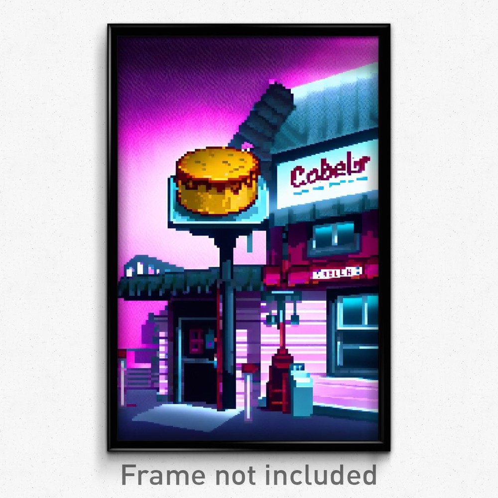 8-Bit Psychedelic Trippy Glossy Cobbler Pixel Art Video Game Poster