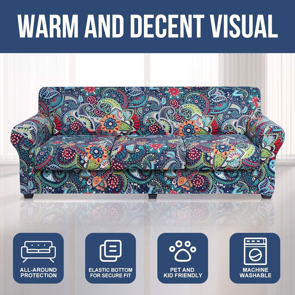 Printed elastic armchair cover, individual sofa cushion cover, home decor