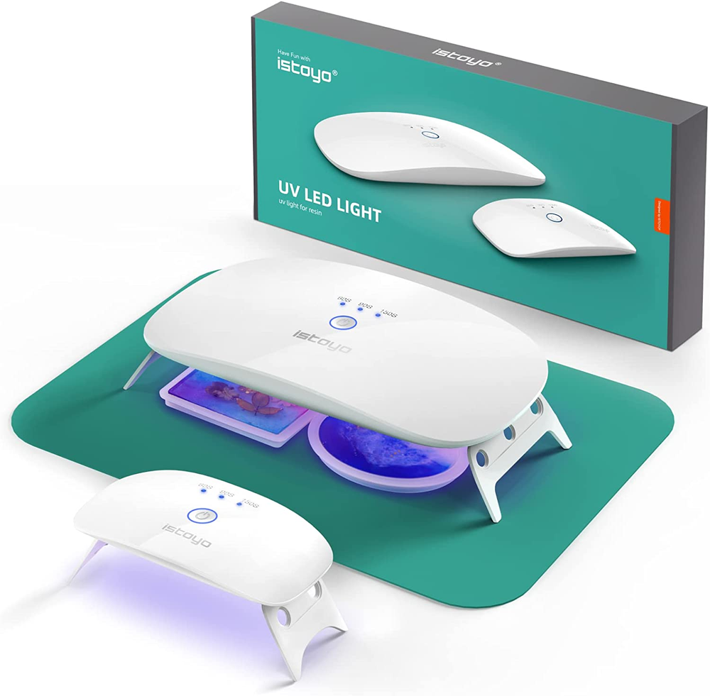 2 Pack Large Dual Wavelength UV Resin Light with Portable Design