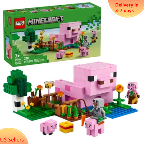 LEGO Minecraft Baby Pig House Building Set with Toy Figures 21268