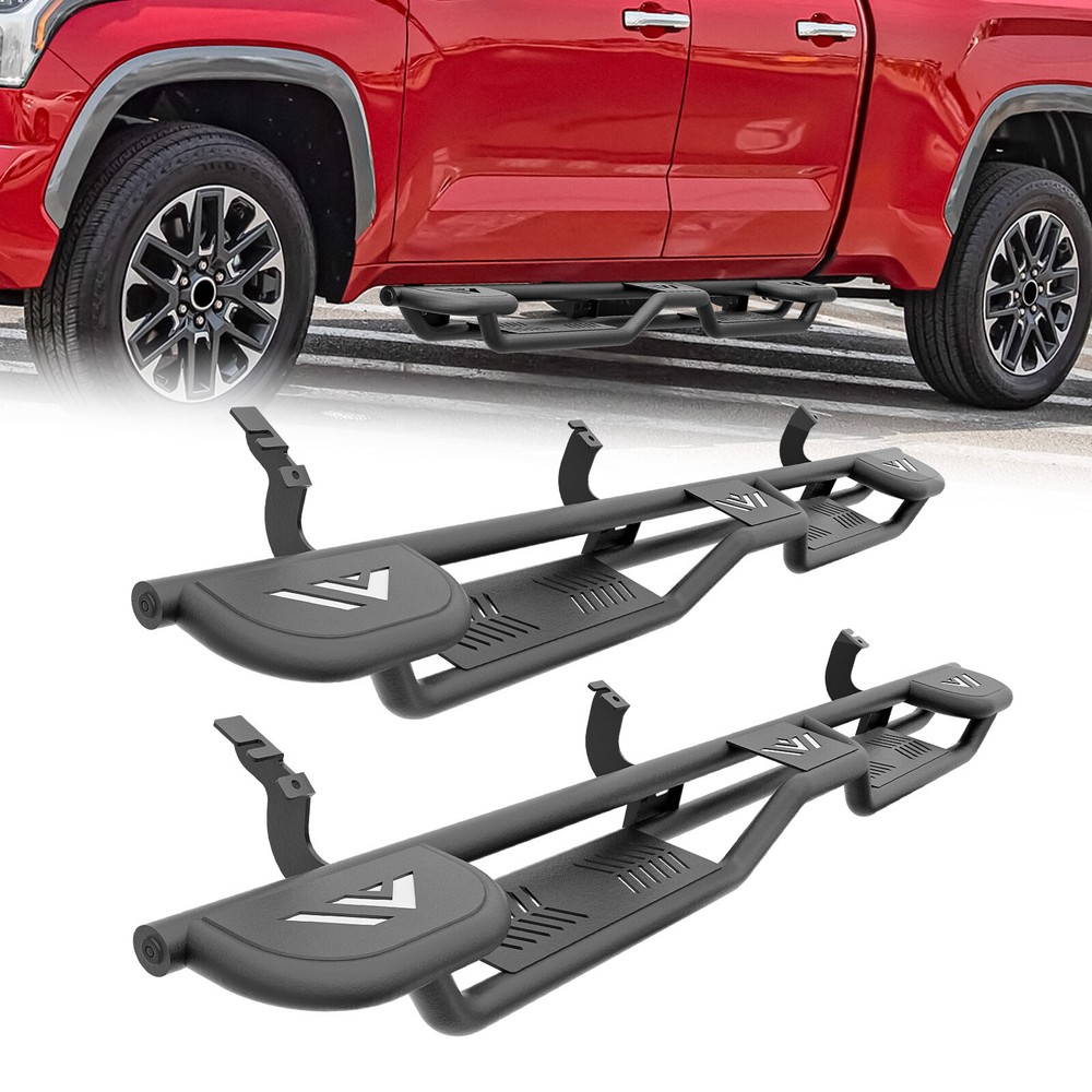 Side Running Boards For 2022-2026 Toyota Tundra Double Cab Three Raised Steps