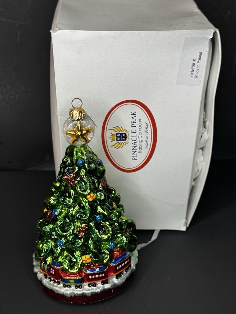 Pinnacle Peak Trading Christmas Tree Polish Glass Christmas Ornament Poland