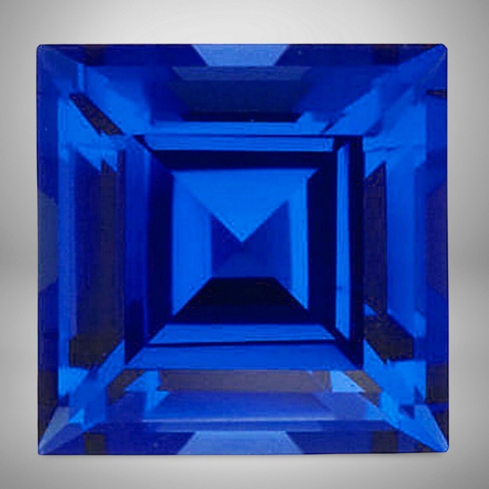 Blue Sapphire Square Cut Gemstone 1.30 Cts - 7 mm Vivid Precious Jewelry Gem