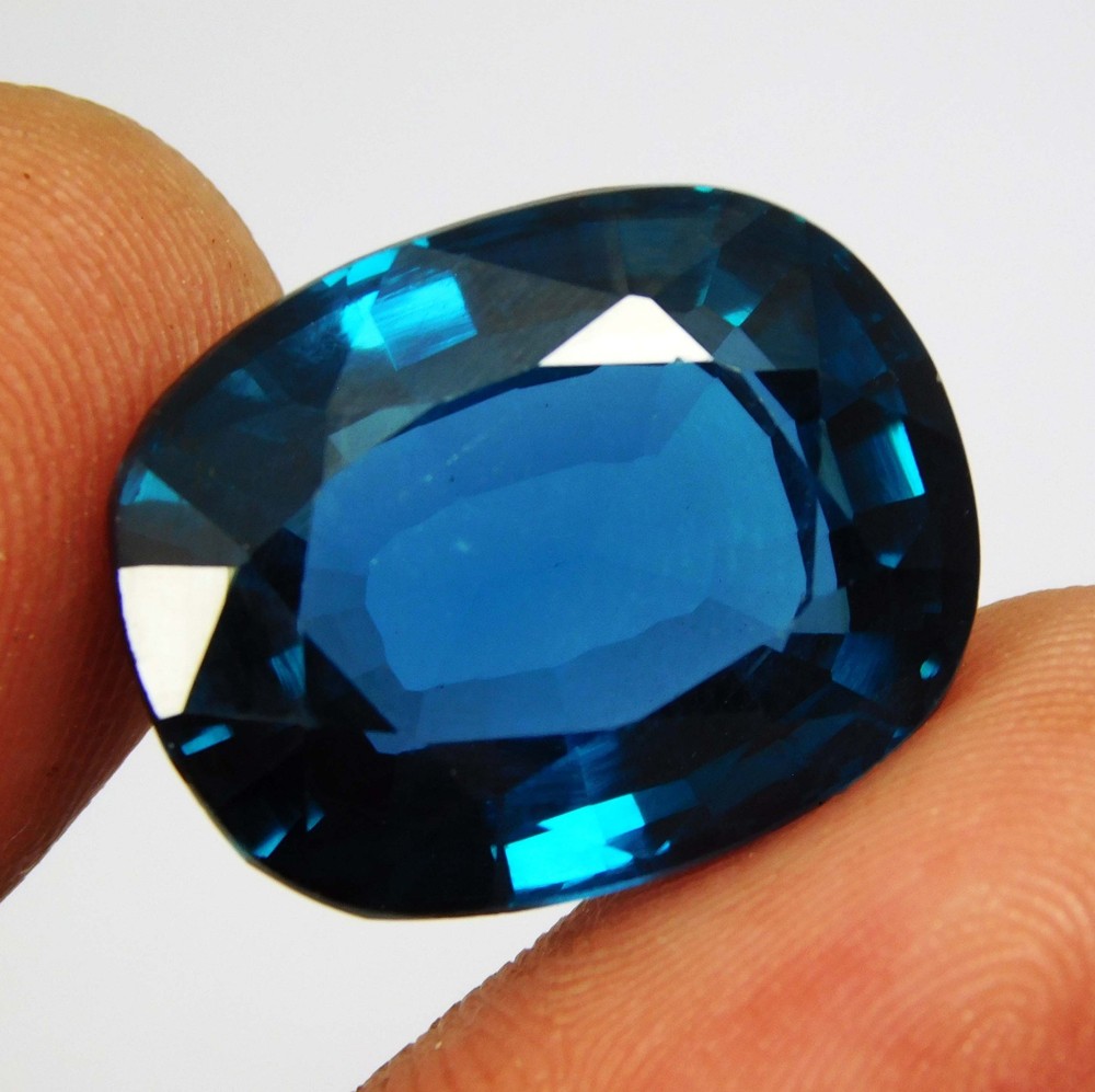 Certified 18.30 Ct Natural Blue Indicolite Tourmaline Cushion Cut Loose Gemstone