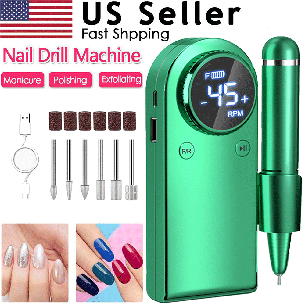 Upgraded 45000RPM Portable Electric Nail Drill for Manicure Pedicure US BK59  
