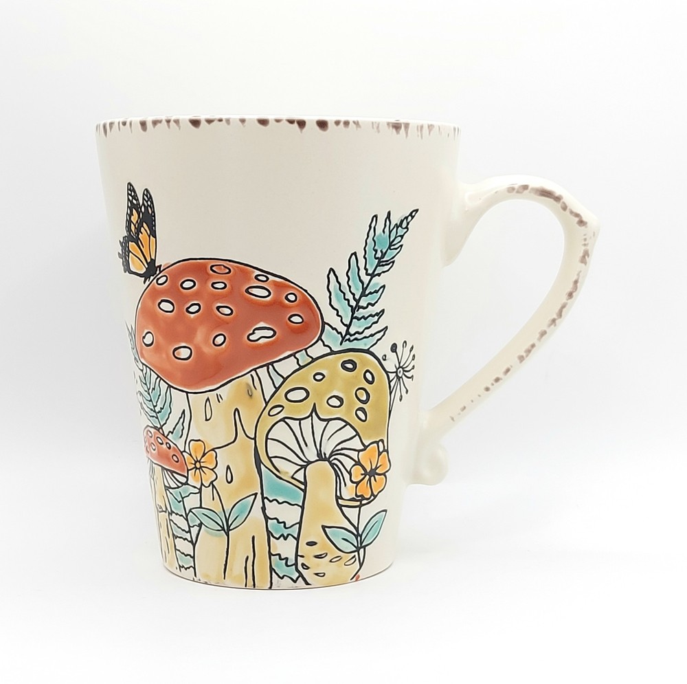 Handpainted 17 Oz Ceramic Mushroom Garden Coffee Mug by Spectrum Designz