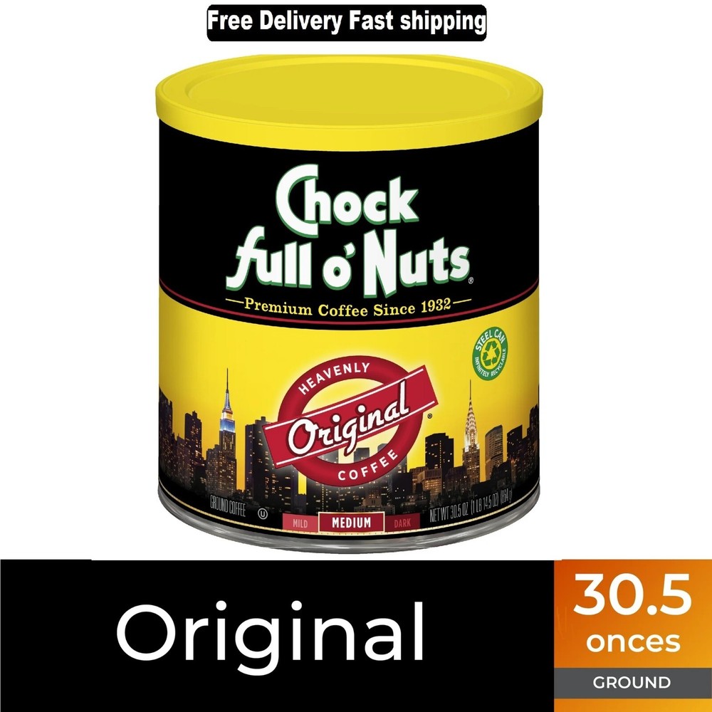 Chock Full o’Nuts® Original Blend Ground Coffee, Medium Roast, 30.5 Oz. Can