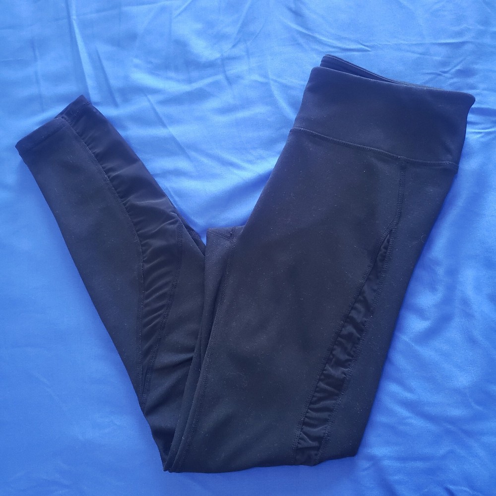 Fabletics Black Mesh 7/8 Leggings Size S Mid Rise Gym Yoga Running Stretch