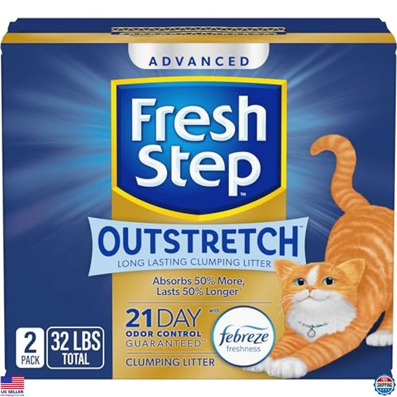 Advanced Clumping Cat Litter with Febreze & Charcoal, 32 lbs