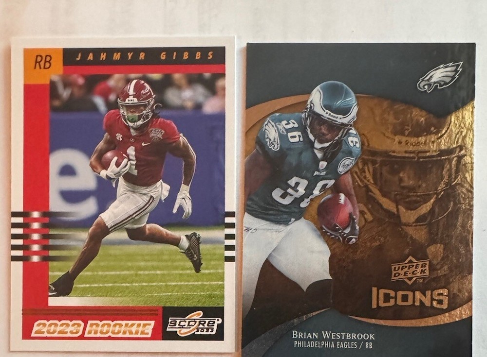 2023 Score - 2003 Throwback Rookie #9 Jahmyr Gibbs (RC) Brian Westbrook 🏈