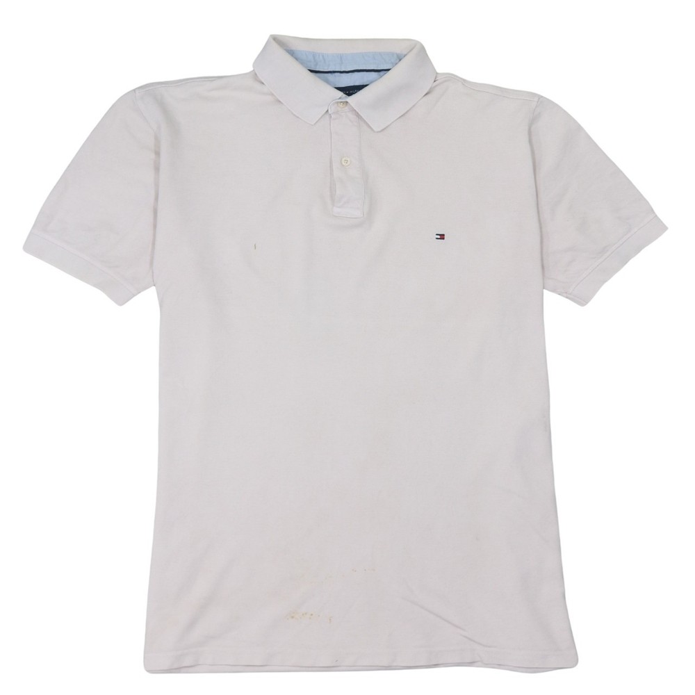 Tommy Hilfiger Mens Polo Shirt Beige Pique Cotton Embroidered Flag Logo XXL