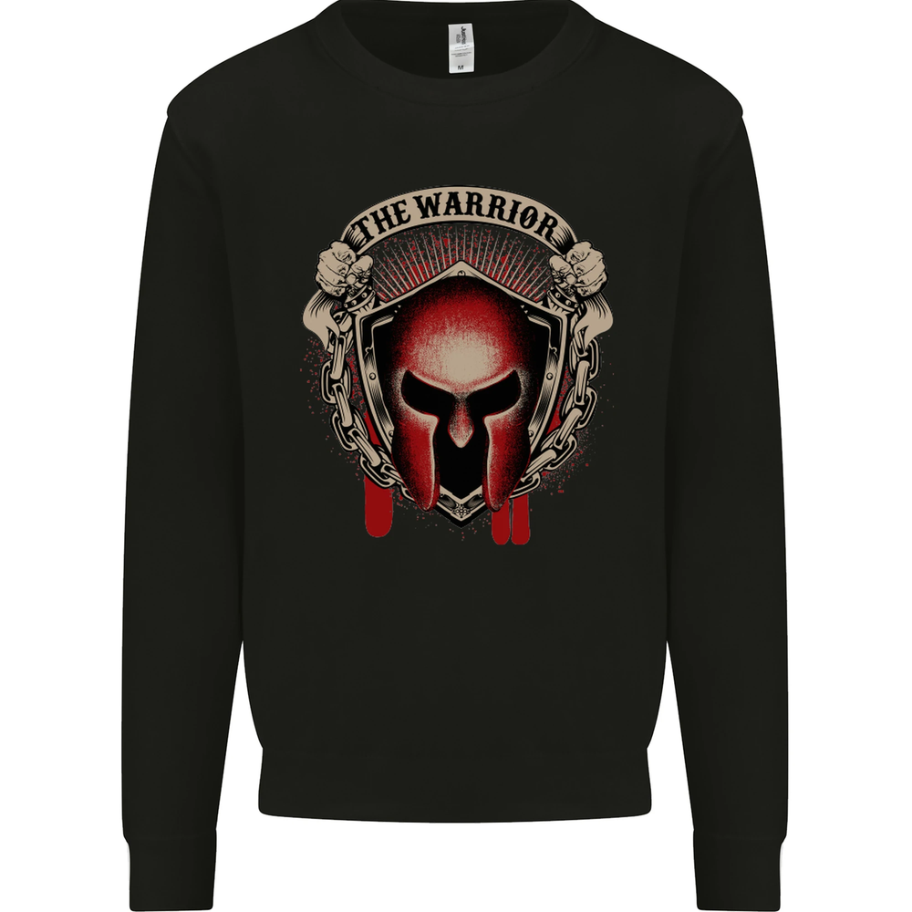 The Warrior Gym Spartan Helmet Bodybuilding Mens Sweatshirt Jumper