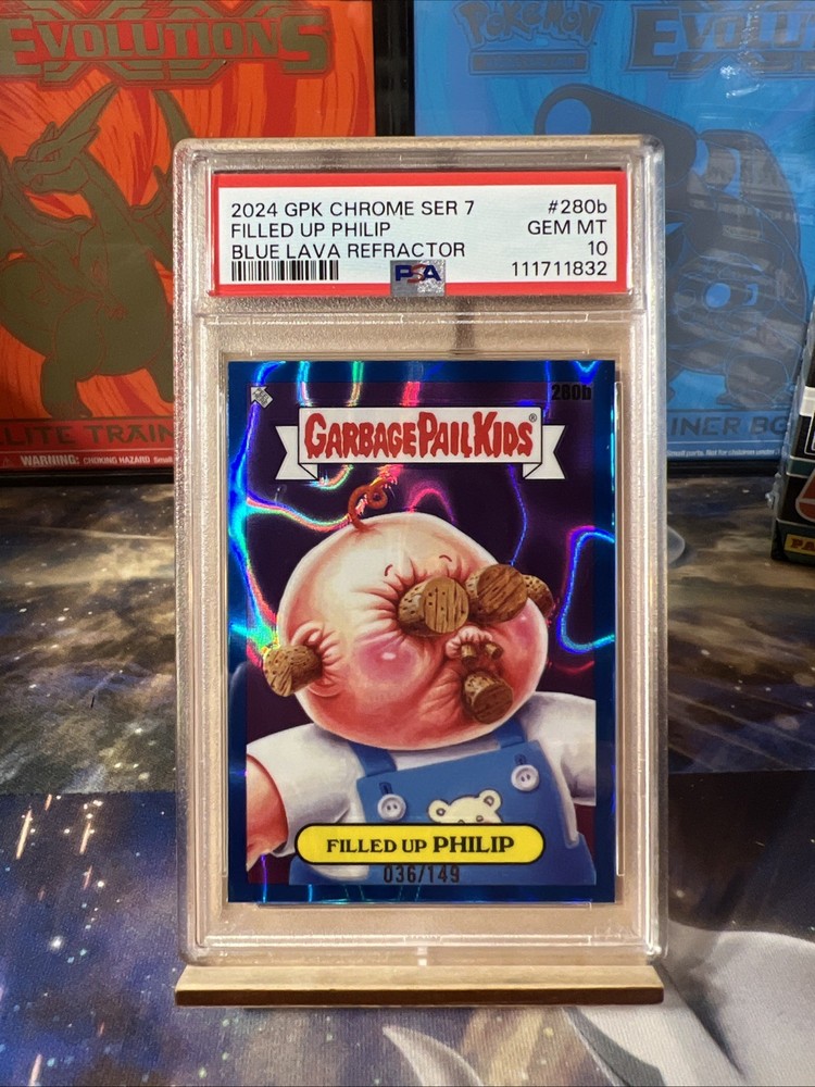2024 Garbage Pail Kids Chrome Philip Blue Lava Refractor 149 PSA 10 Gem Mint