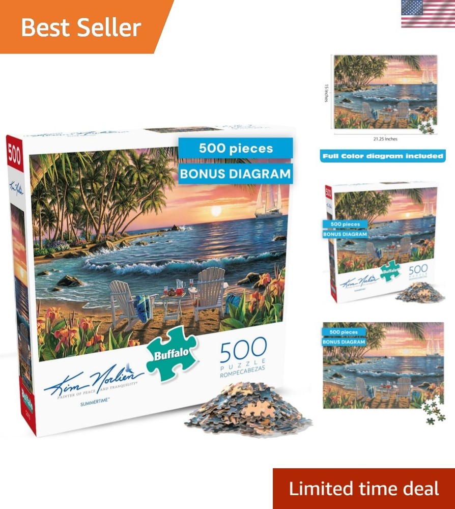 Vibrant 500-Piece Adult Jigsaw Puzzle by Kim Norlien - Includes Reference Poster