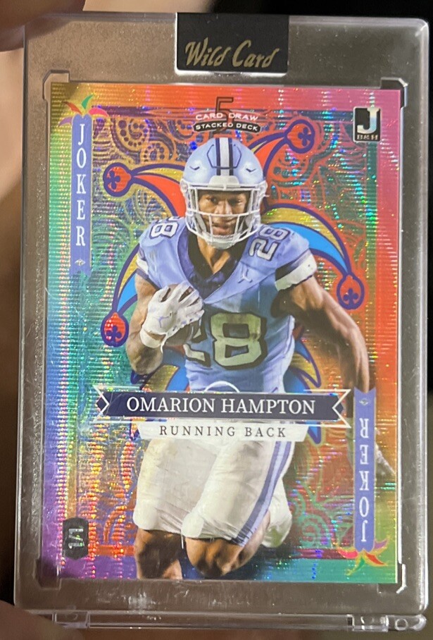 Omarion Hampton 1/1 Rainbow Wild Card 5 Card Draw HOLO LUX